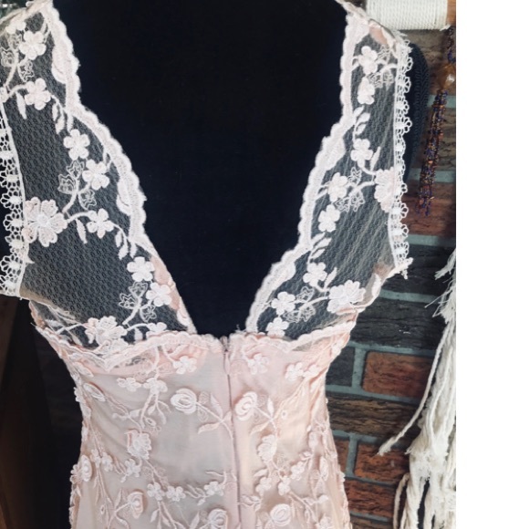 Carlo Giovanni Pink Lace Overlay Dress - Picture 5 of 12